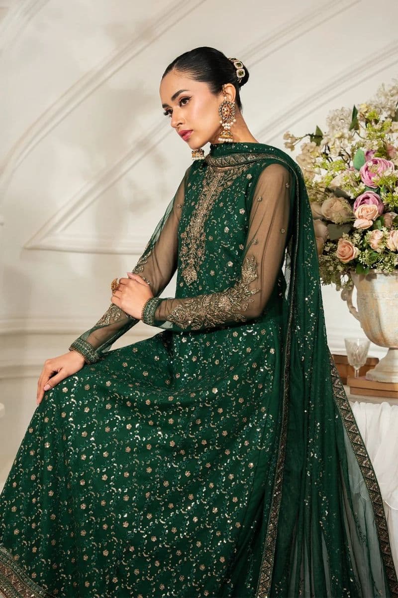 Embroidered Raw Silk Unstitched Suit (ZNAF-03) thumbnail