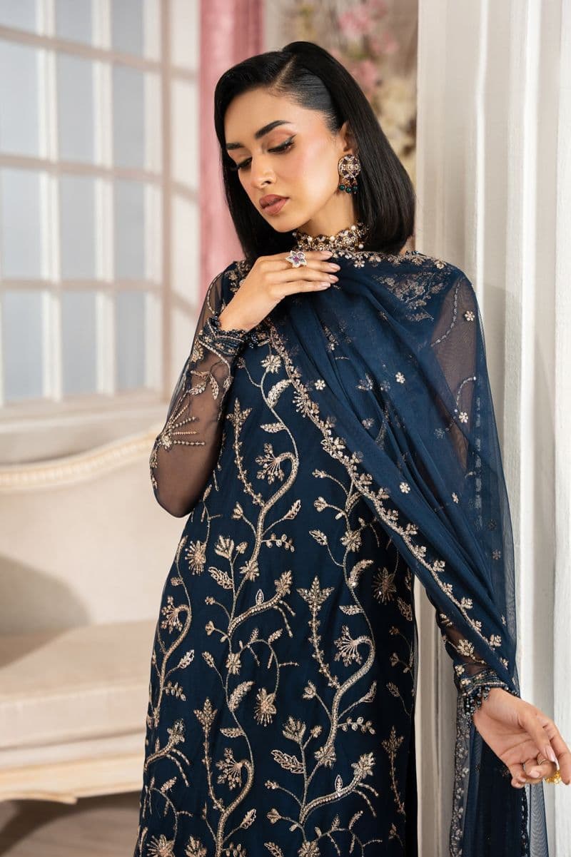 Embroidered Raw Silk Unstitched Suit (ZNAF-02) thumbnail