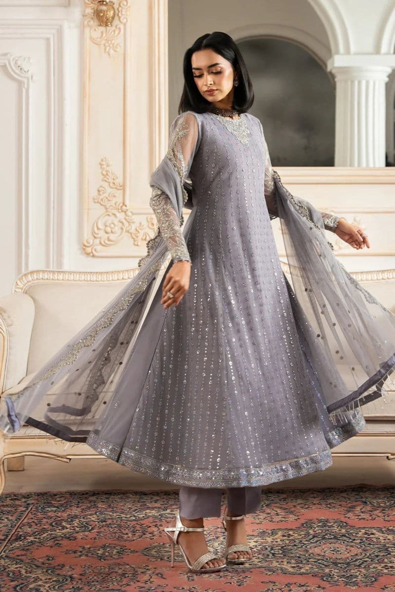 Embroidered Raw Silk Unstitched Suit (ZNAF-01) thumbnail