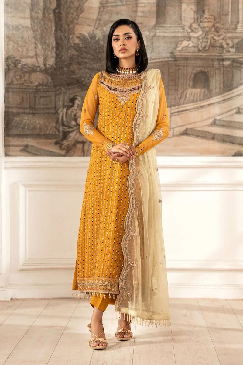 Embroidered Raw Silk Unstitched Suit (ZFE-04) thumbnail