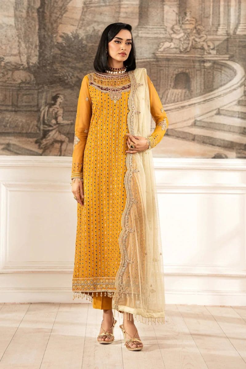 Embroidered Raw Silk Unstitched Suit (ZFE-04) thumbnail