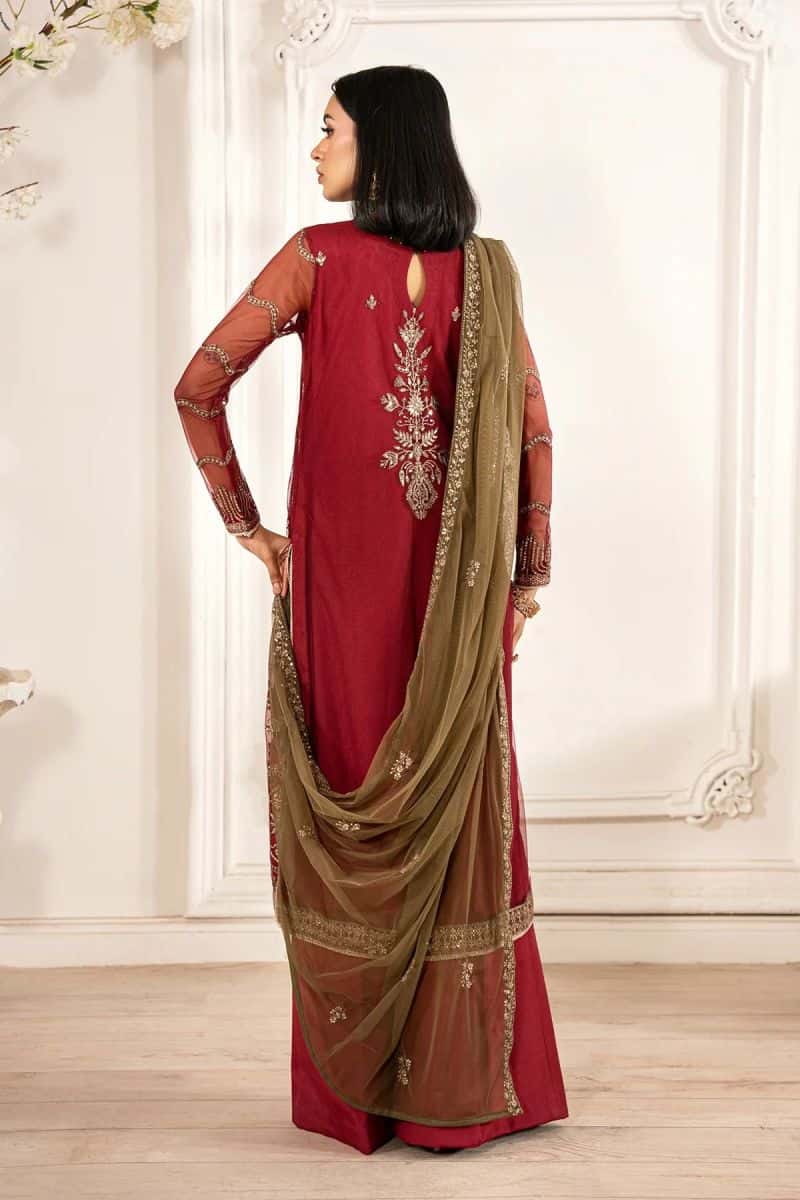 Embroidered Raw Silk Unstitched Suit (ZFE-02) - alternate view