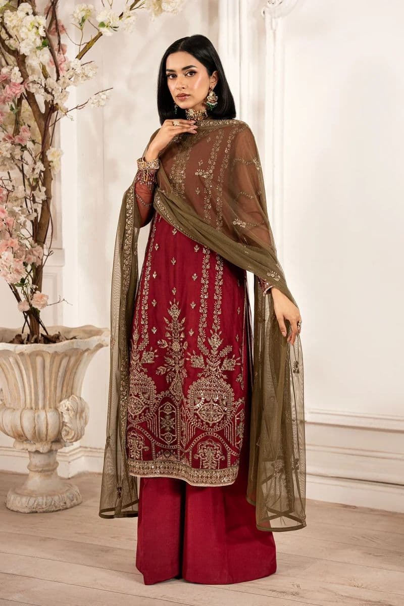 Embroidered Raw Silk Unstitched Suit (ZFE-02) thumbnail