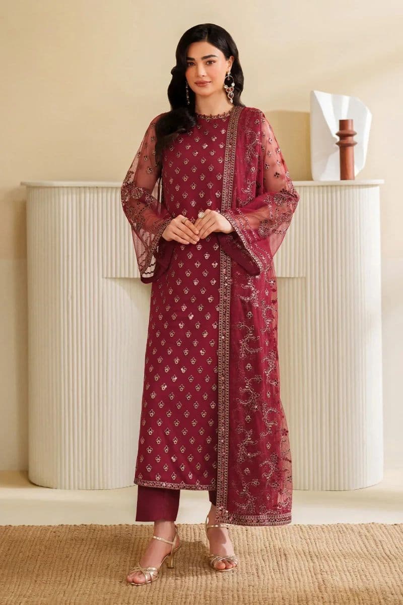 Embroidered Raw Silk Unstitched Suit (RFE-03) thumbnail
