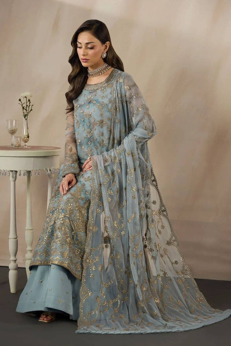 Embroidered Raw Silk Unstitched Suit (PE-03) thumbnail