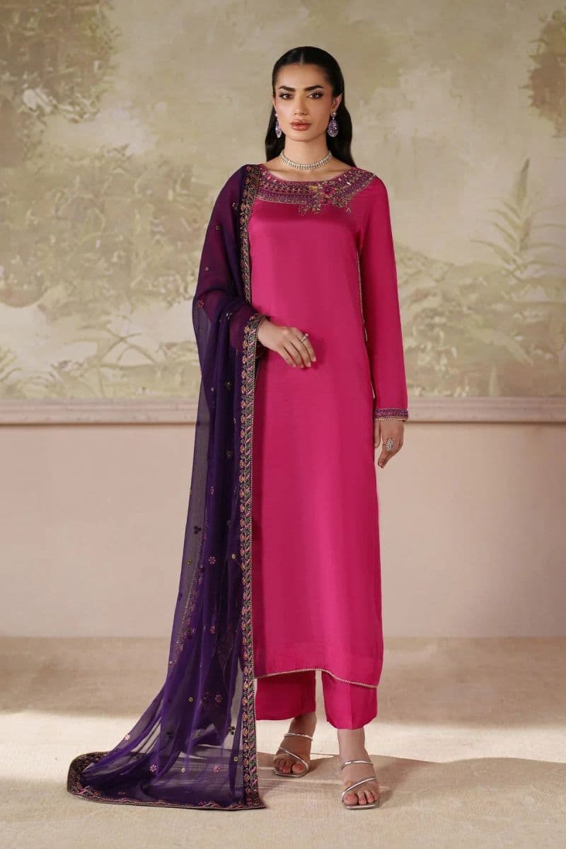 Embroidered Chiffon Unstitched Suit (SHE-04) thumbnail