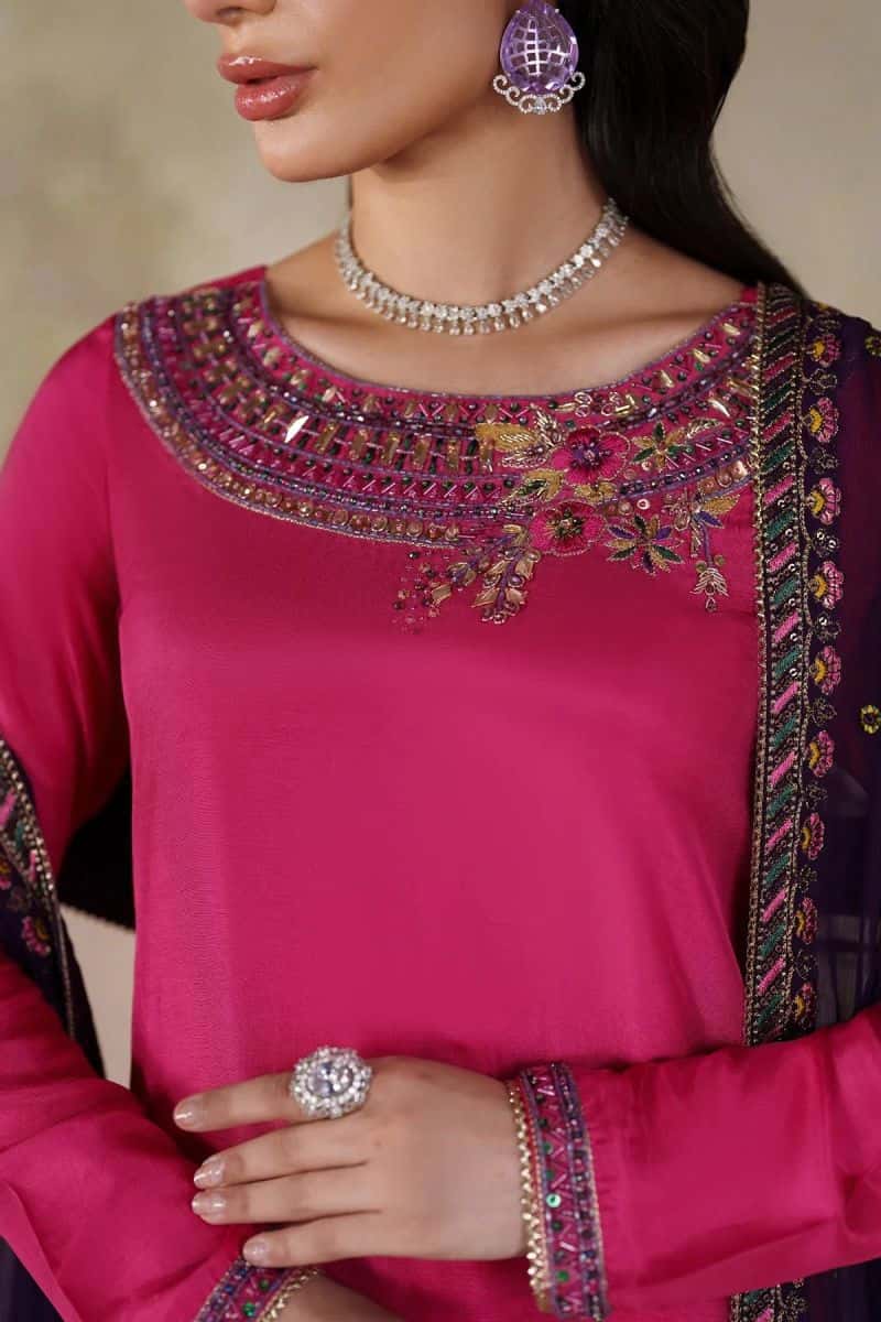 Embroidered Chiffon Unstitched Suit (SHE-04) - alternate view