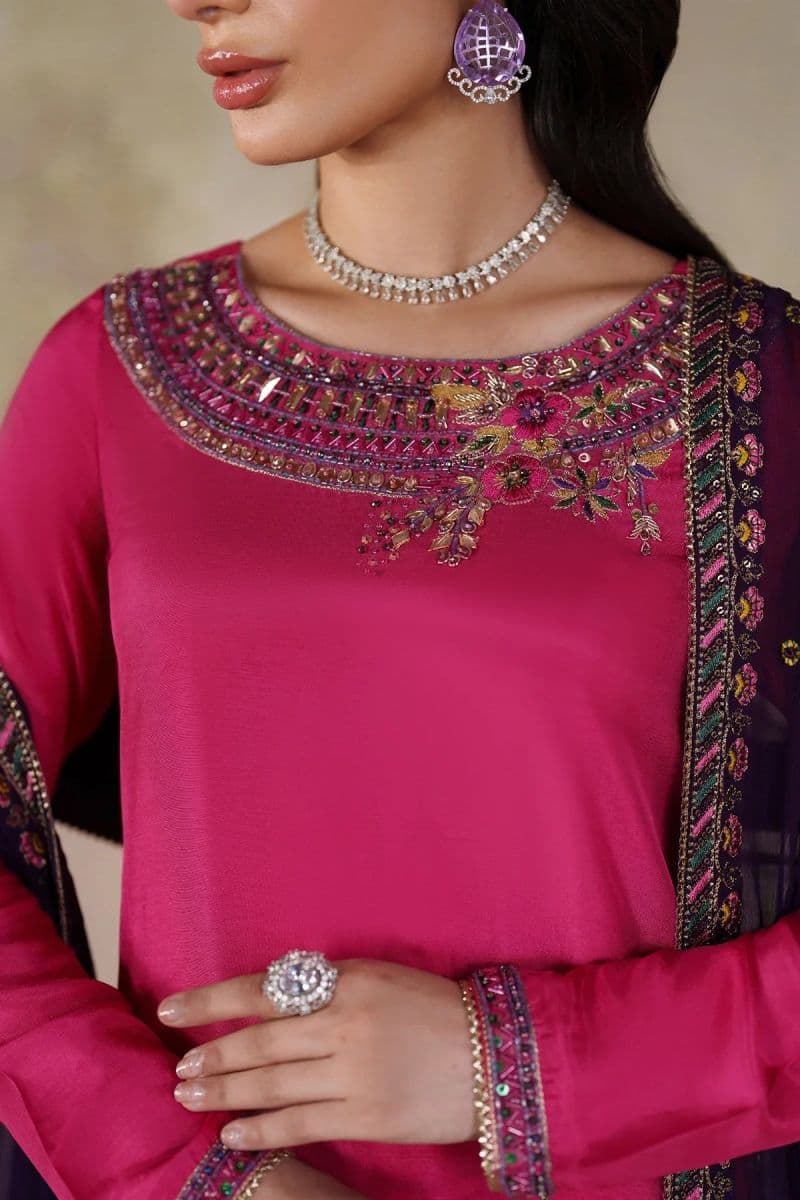 Embroidered Chiffon Unstitched Suit (SHE-04) thumbnail