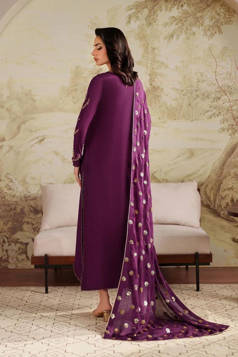 Embroidered Raw Silk Unstitched Suit (SHE-01) thumbnail