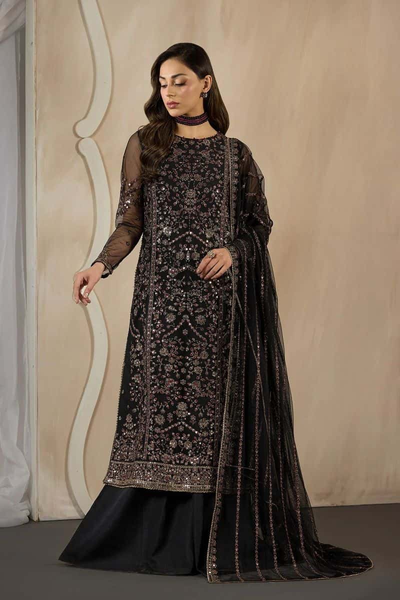 Embroidered Raw Silk Unstitched Suit (DK-03)
