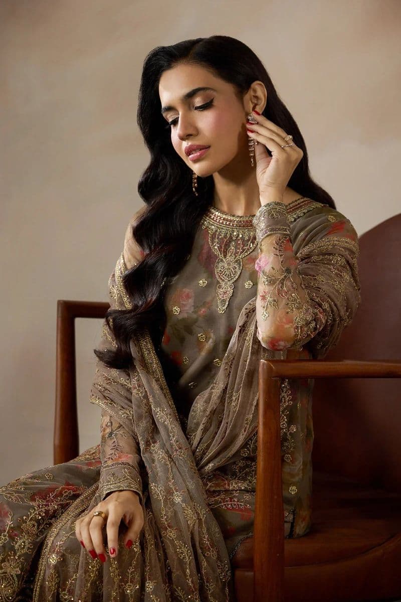 Embroidered Raw Silk Unstitched Suit (PE-02) thumbnail