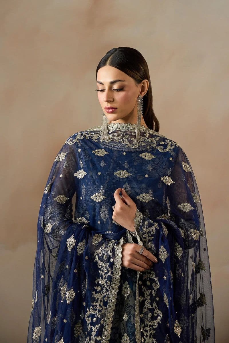 Embroidered Raw Silk Unstitched Suit (PE-04) thumbnail