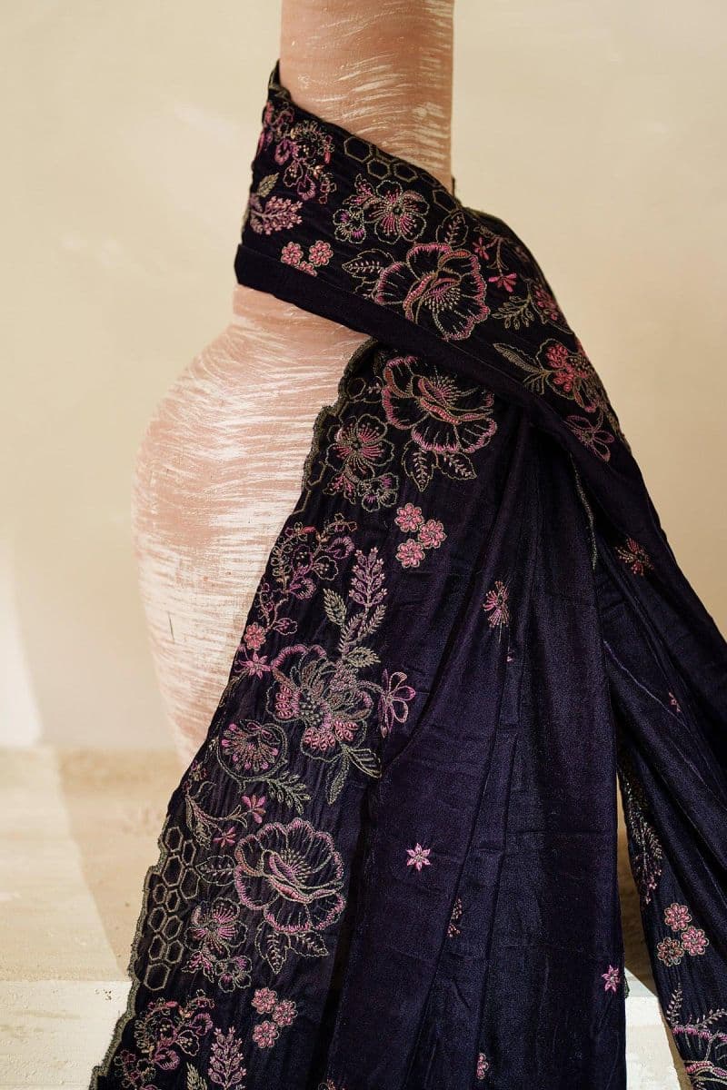 Embroidered Raw Silk Unstitched Suit (VS-04) thumbnail