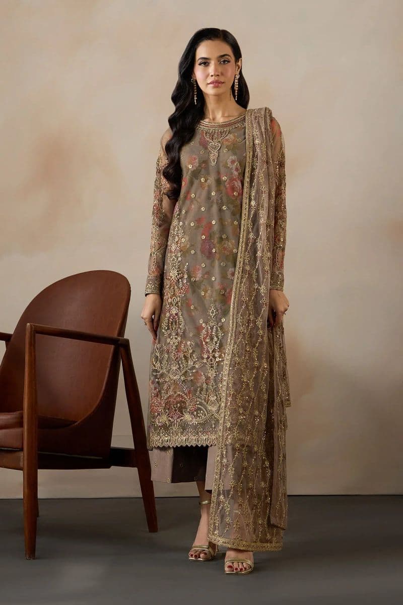 Embroidered Raw Silk Ready-to-Wear Suit (PE-02) thumbnail