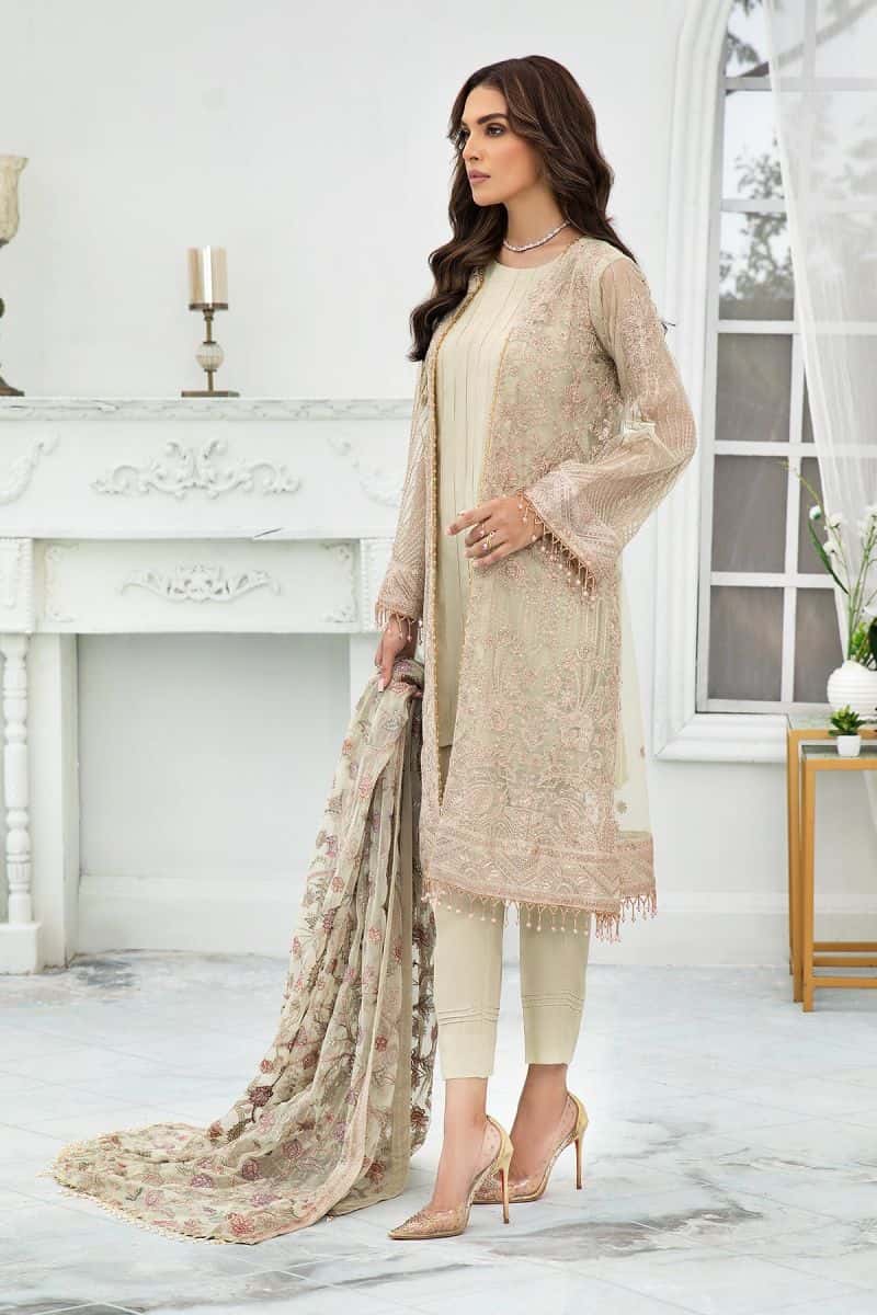 Embroidered Raw Silk Unstitched Suit (ZDL-02) - alternate view