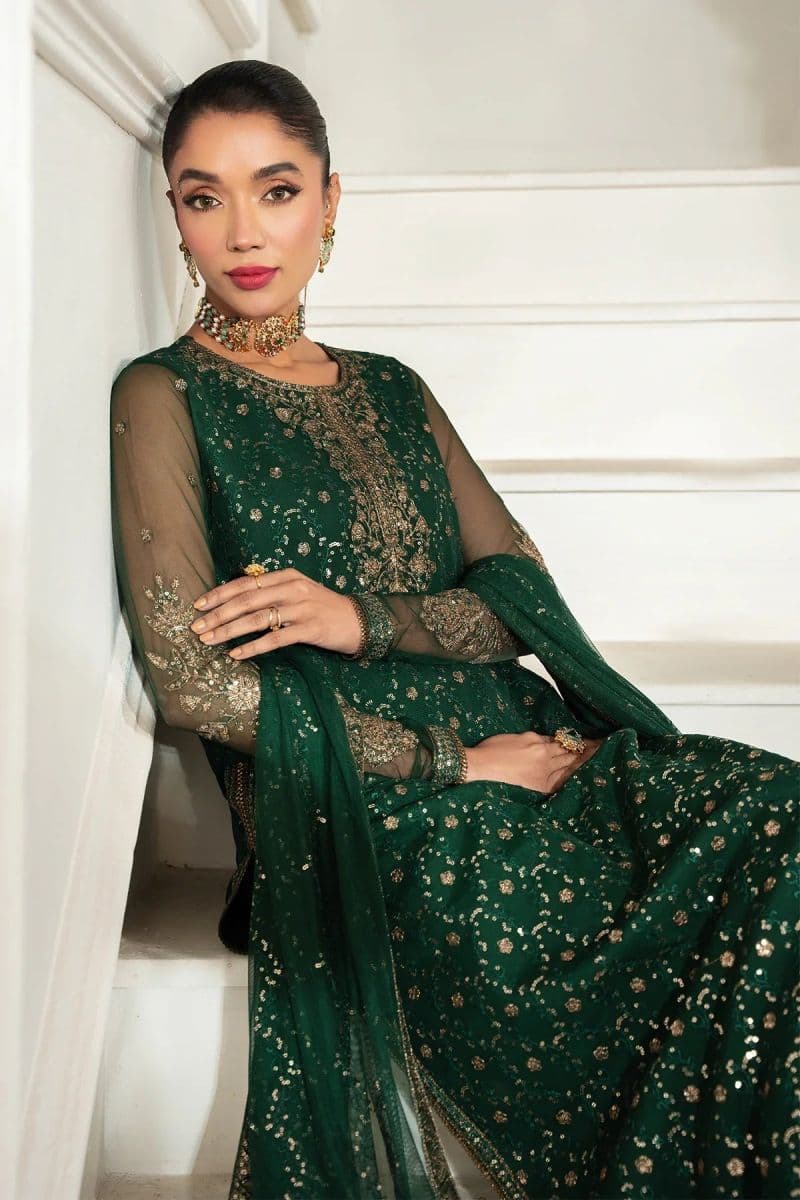 Embroidered Raw Silk Ready-to-Wear Suit (ZNAF-03) thumbnail