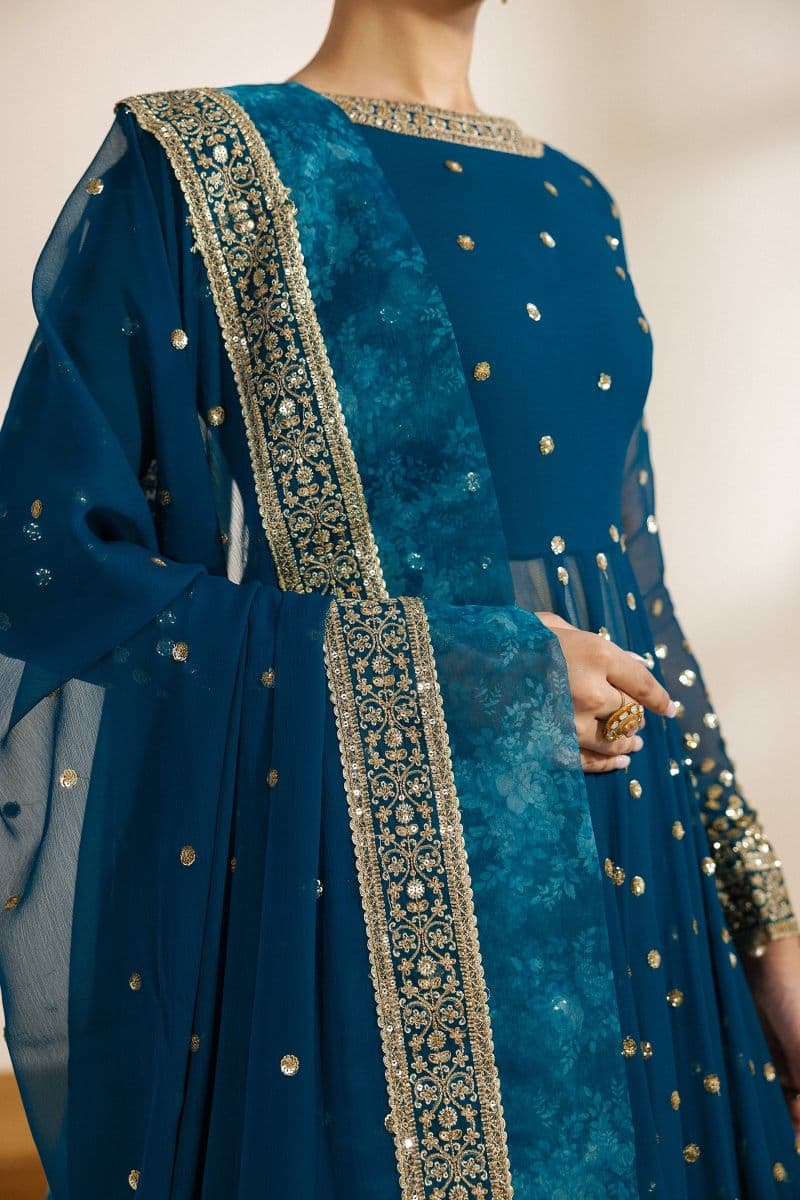 Embroidered Chiffon Unstitched Suit thumbnail