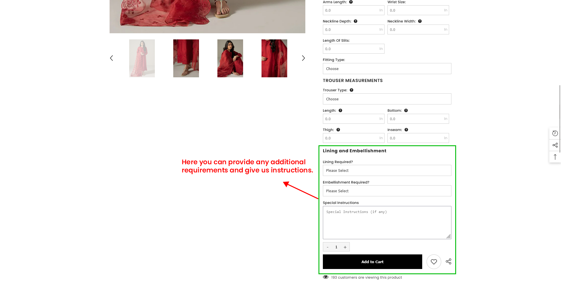 Lining & Embellishment